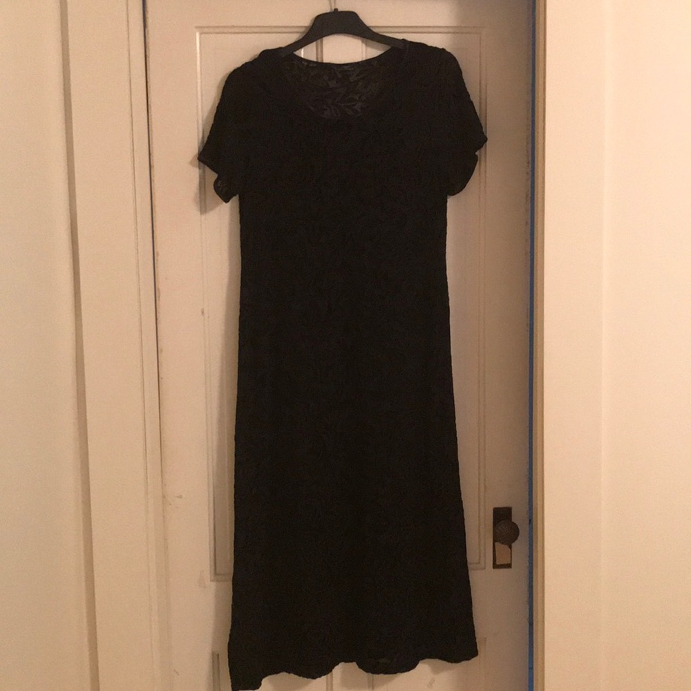 Marks & Spencer Black Burnout Velvet Sheath Dress